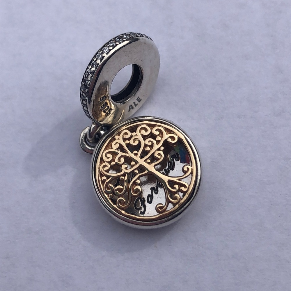 PANDORA Dangle Charm Family Roots Sterling/14K